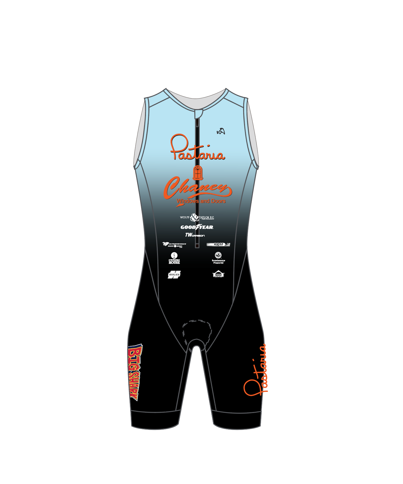 Pastaria - Chaney Windows and Doors p/b Big Shark Racing Sleeveless Trisuit